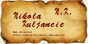 Nikola Kuljančić vizit kartica
